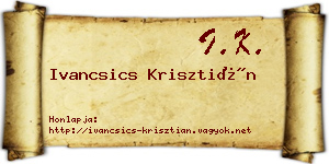 Ivancsics Krisztián névjegykártya