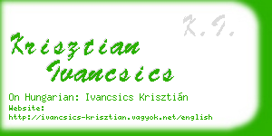 krisztian ivancsics business card